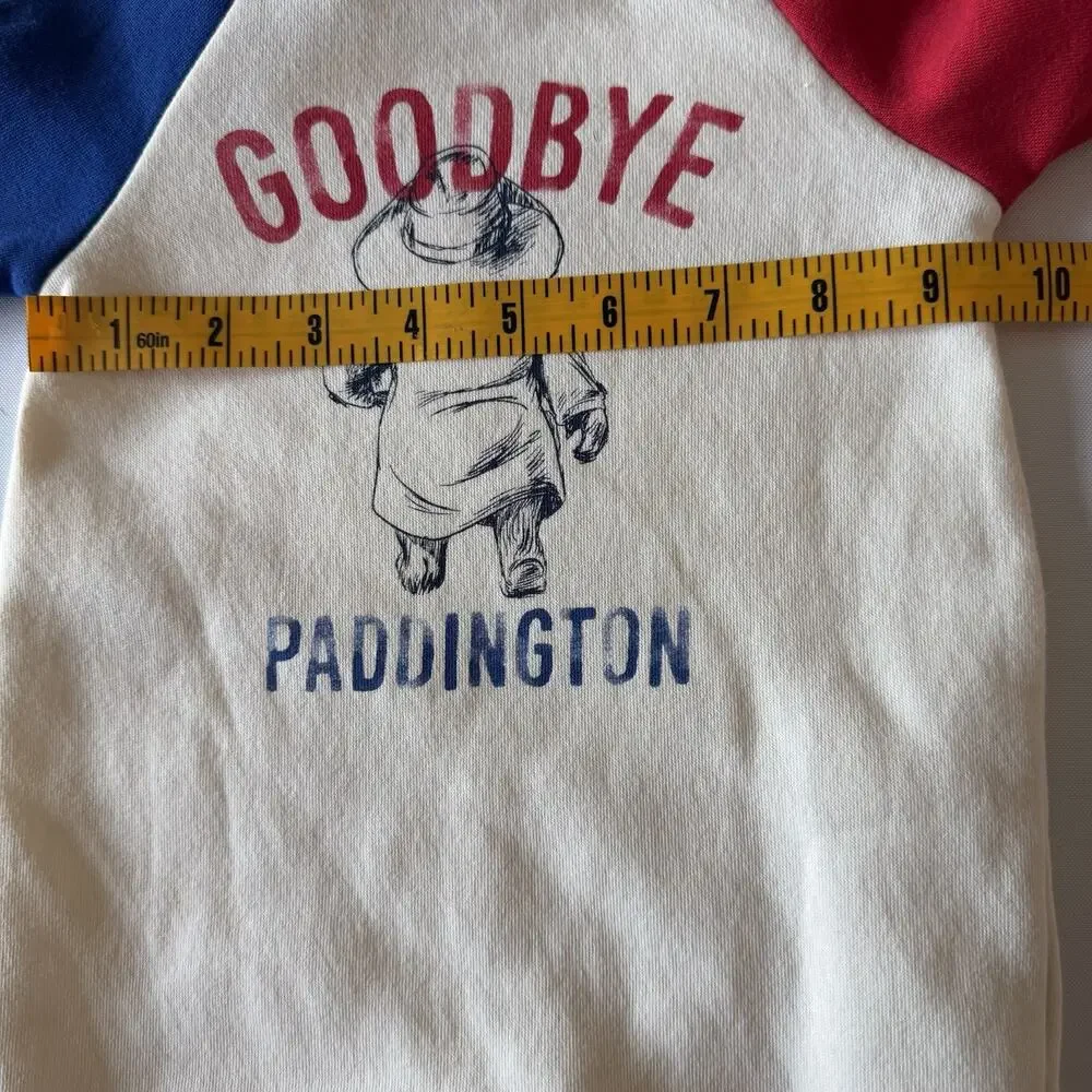Baby Gap Paddington Bear Romper Long Sleeve 0-3 Months Snaps Red Blue & Ivory